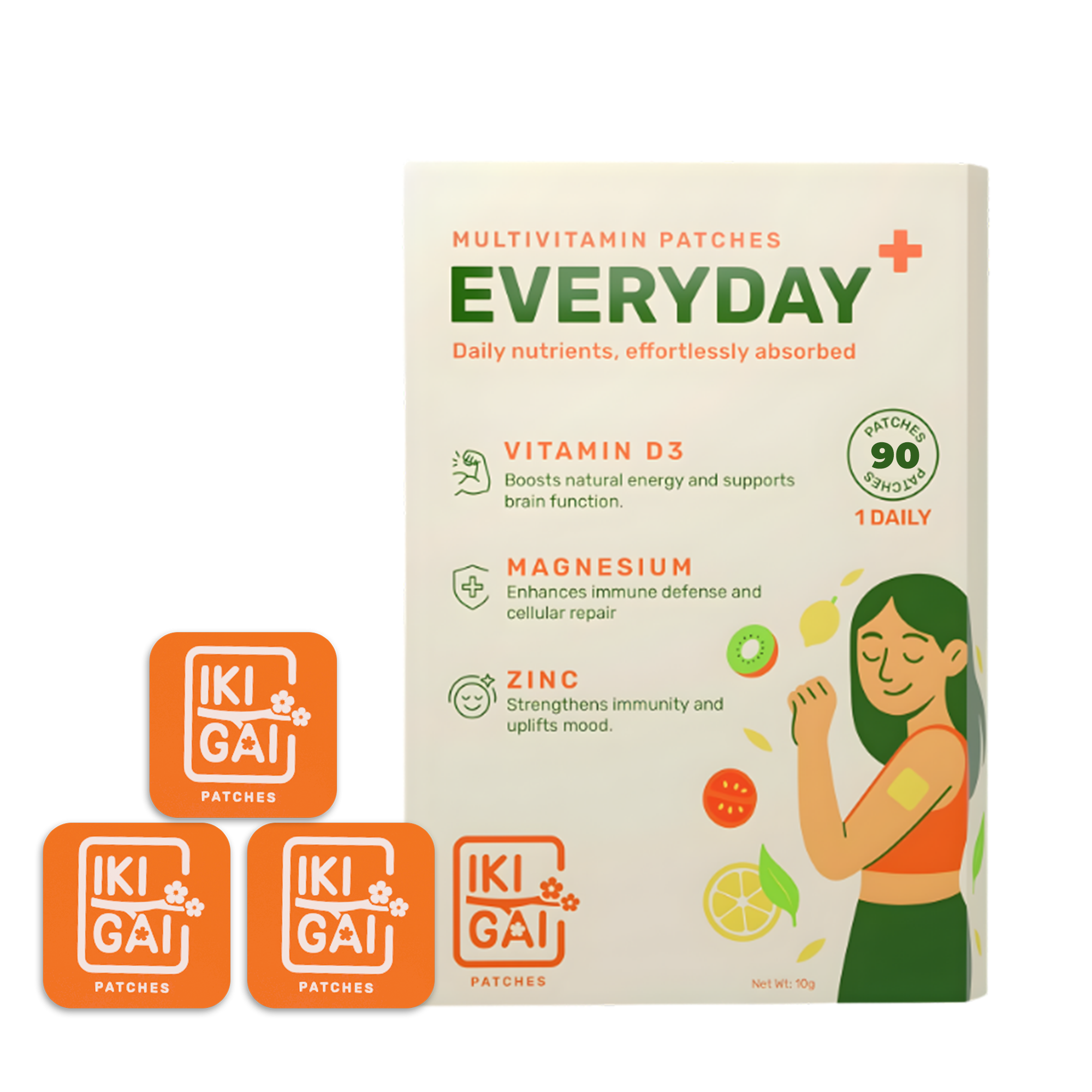 Everyday+ Patches with Vitamin D3, Magnesium, Zinc | Easy-to-Use Skin Patches.