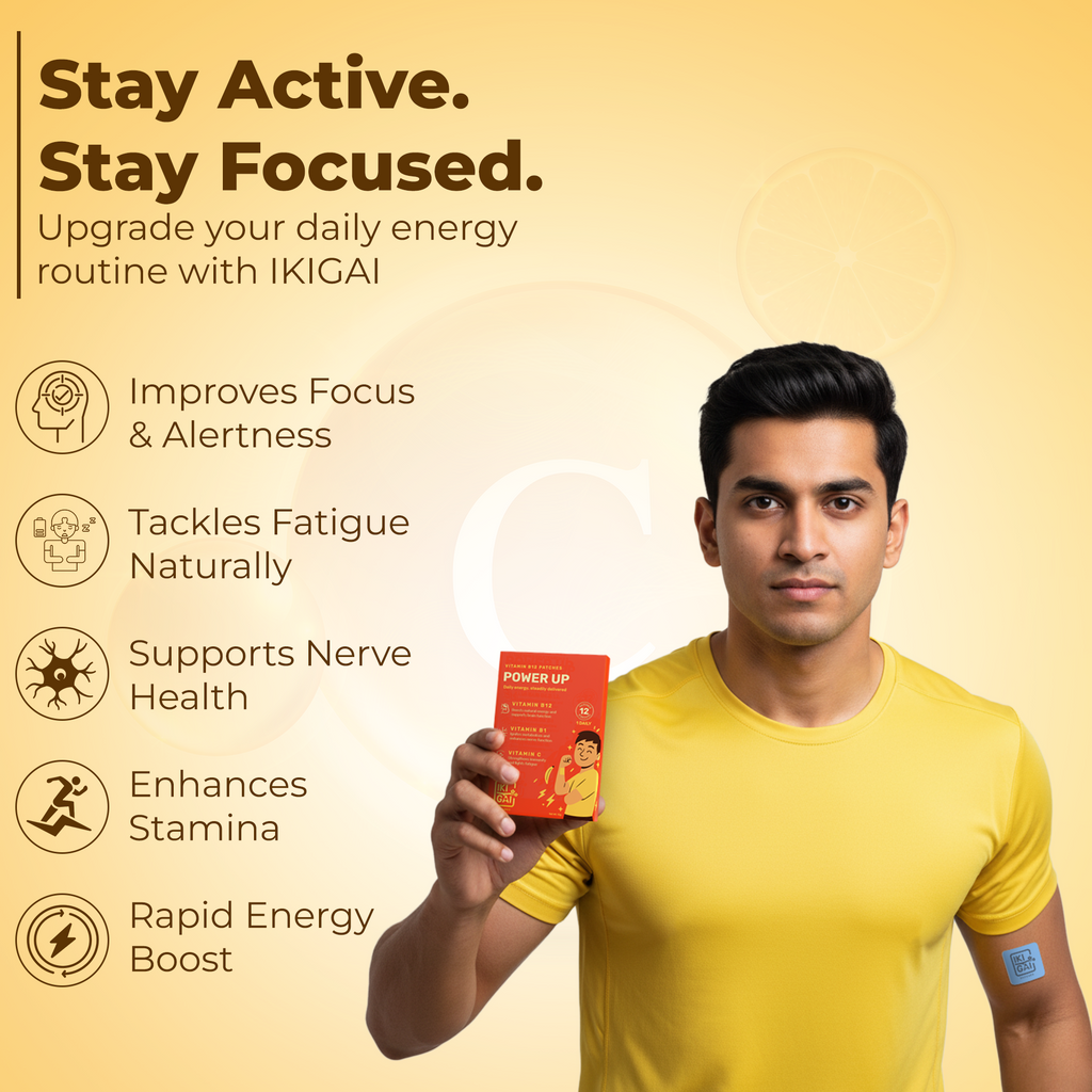 IKIGAI B12 Power Up Patches | Transdermal Patches with Vitamin B12, B1 & C